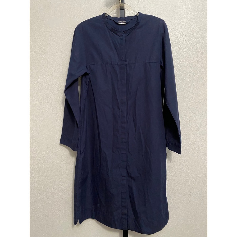 MaxMara Women's Navy Shirt Dress Quiet Luxury Capsule Transitional Coastal